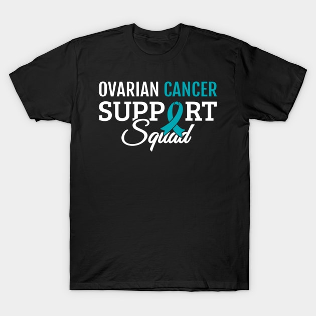 Ovarian Cancer Support Squad - Cool Typograph T-Shirt by Retusafi